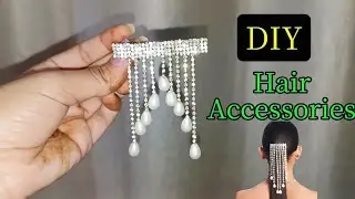 A Unique hair accessories making at home | Hair pin made with rine stone chain * DIY *