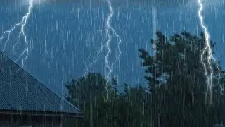 Relaxing Heavy Rain with Thunder and Lightning | Insomnia Relief