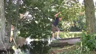 My First Attempts at Slacklining Over Water. How Not to Do It.