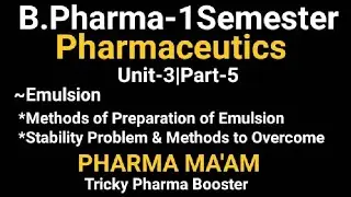 Emulsion|Method of Preparation|Stability-Problem|Pharmaceutics|B.Pharma-1sem|Unit-3|Part-5 #aktu