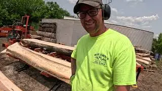 Milling Hickory with WoodMizer LT40 Wide!