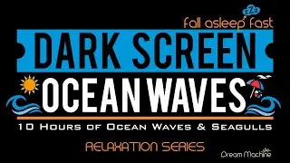 Ocean Waves Seagull Sounds for Sleeping | Sleep and Relaxation | Black Screen Dark Screen