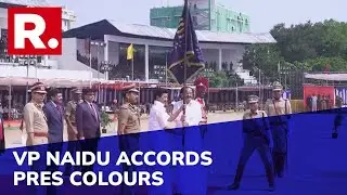 Vice-President M. Venkaiah Naidu Presents The Tamil Nadu Police With President&rsquo;s Colour