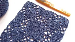 VERY beautiful crochet motif. Connecting motifs Online crochet lesson for beginners.