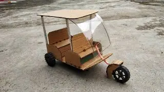 How to Make Electric Toto Rikshaw With Cardboard and Motor