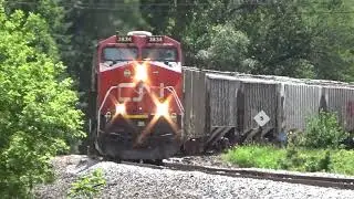 CP 261 with CN Tier 4 leader approaching Alcoa July 29, 2022