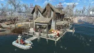 Fallout 4 - TAFFINGTON BOATHOUSE - Player Home build tour - NO MODS