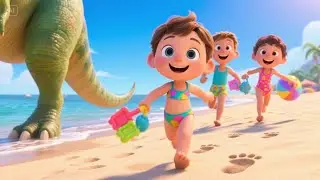 Friendly Dinosaur at the Beach | Dino Beach Adventure Song for Kids | Fun Nursery Rhyme