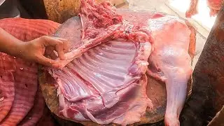 Expensive Bangladesh Goat Meat Cutting Live In Mutton Market | Excellent Cutting Skills