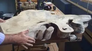 Preparing a buckeye burl live edge table