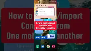 how to transfer contacts from one mobile to another mobile || contacts transfer
