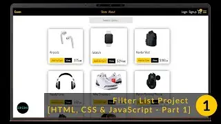 Filter Search List Project with HTML, CSS & JavaScript  - Part 1