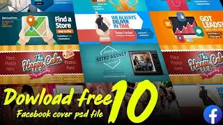 I will give you 10 facebook cover psd file | Facebook Banner | Photoshop file | Graphic Design