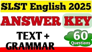 SLST English Exam Answer Key I SLST English 2025