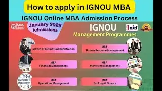 How to apply in IGNOU MBA Online | IGNOU Online MBA Admission Process | IGNOU MBA Admission