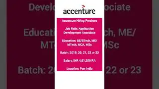 Accenture Freshers Recruitment in Aug 2023 #job #hiringfreshers #freshersrecruitment #jobhunting