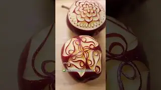 Next-Level Fruit Carving Skills! 😲 | ඇපල් ආට් 🍎 So Satisfying to Watch #shorts #fruitart