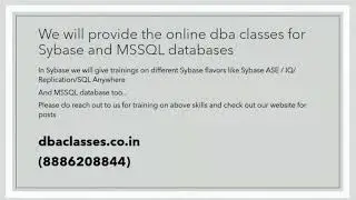Online Sybase and Mssql database training