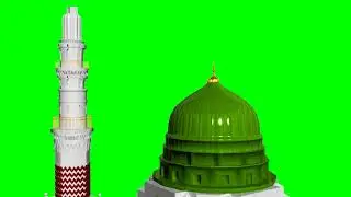 Masjid Nabwi (PBUH) 3D model animation loop | Green screen | Stock Footage
