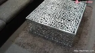 Table basse de salon carr&eacute;e LADY en aluminium