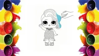 Coloring LOL Surprise Splash Queen | Glitter Coloring Page Markers | MINI ARTISTS WORLD