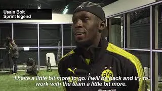 Sprint star Usain Bolt trains with Borussia Dortmund