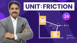 FRICTION SOLVED PROBLEMS IN ENGINEERING MECHANICS IN HINDI LECTURE 24 @TIKLESACADEMYOFMATHS