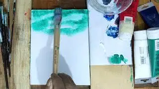 abstract sky forest | How to Draw Blur Abstract / Acrylic Painting Techniques | Day#067