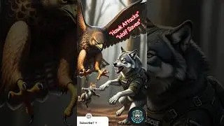 Hawk Attacks Squirrel Wolf Hero Saves The Day! Heartwarming Rescue Story #shorts #viral #rescue