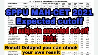 #sppu #mahset2021result SPPU MAH-CET 2021 expected cut-off all subjects  can check your own result.