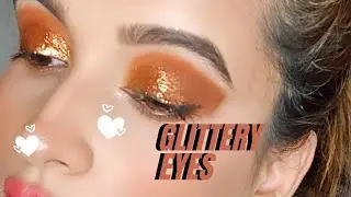 Beginners Eye Makeup Tutorial | How To Apply Glittery Smokey Eyeshadow