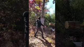Only way to chop wood #backflip #trickshot #axe #battlbox