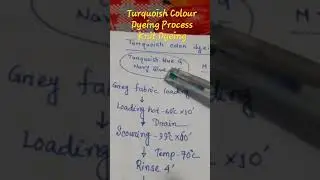 Turquise Colour Dyeing Process