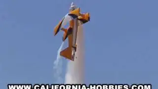 Hangar 9 46% ultimate biplane ribbon cut by Mike Conrardy of California Hobbies in San Jose CA.