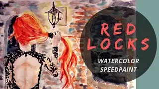 Red Locks - Watercolor Illustration Speedpaint by caramel rui