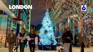 Christmas London Walk 🎄 VICTORIA Station, Westminster Cathedral to 🔔 BIG BEN | Night Walk [4K HDR]