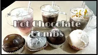 Cookies & Cream, Strawberry, Salted Caramel and Mint Chocolate Hot Chocolate Bombs Flavors