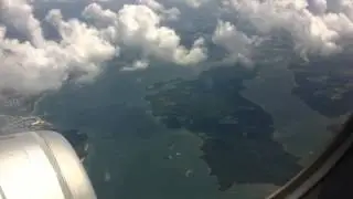 Flying in an airplane looking out the window....