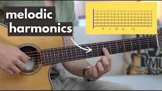 Simple Melody with Natural Harmonics on Acoustic Guitar
