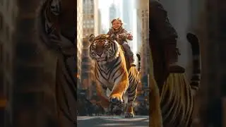 Baby Riding Giant Tiger 🐅 #cute #baby #ride #tiger #riding #shorts #foryou #fyp #viral #trending #ai