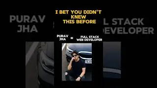 Purav Jha = Full Stack Web Developer ❓ 😱 #shorts #short #viralshorts  | webdvl 01@Puravjha_