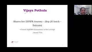 Vijaya pothula describes her DIPIFR journey
