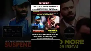 Virat Kohli's Instagram account is Ban 🚨😲