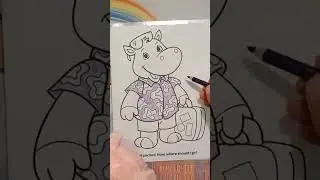 Happy Coloring 🎨 Hippo on Vacation🏖#craft #music #coloring #childrensongs #childrensmusic #funny