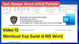 12 - Cara Membuat Kop Surat di MS Word | Belajar Word Untuk Pemula