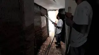 Rough wall transformed with worktool plaster, the result is insane