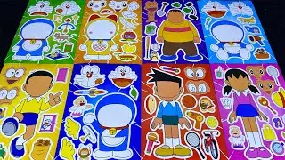 [Sticker ASMR] 🌰 Decorating a Satisfying Doraemon Sticker Book ASMR 🐰 도라에몽 스티커 꾸미기 ドラえもん