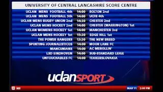 UCLan Score Centre - FIXTURES - 11 March 2015