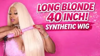 BARBIE BLONDE 40&rdquo; LACE WIG YOU NEED TO BUY! ( human hair dupe) #blondehair#wigsforblackwomen