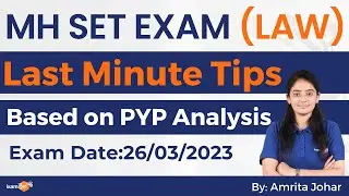 MH SET Exam 2023 (Law) | Exam Date:26/03/2023 |Last minute tips(based on PYP analysis)|By Amrita Mam
